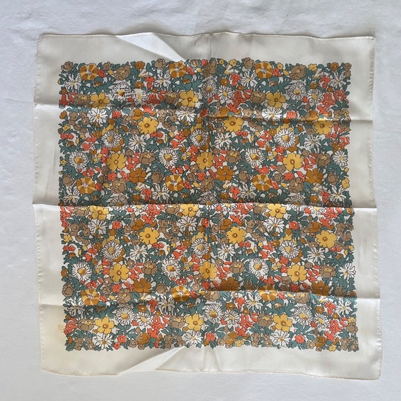Vintage Liberty of London Silk Scarf - Autumn Floral Print with Original Package - Picture 11 of 14